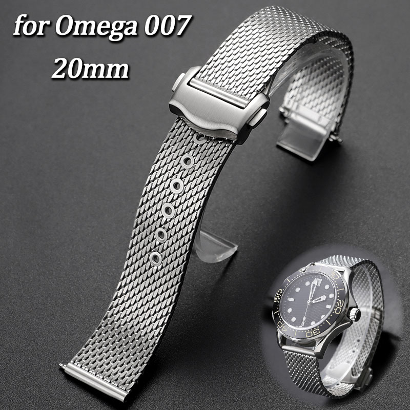 Omega Watch Seamaster - 20mm roestvrijstalen mesh horlogeband vervanging voor