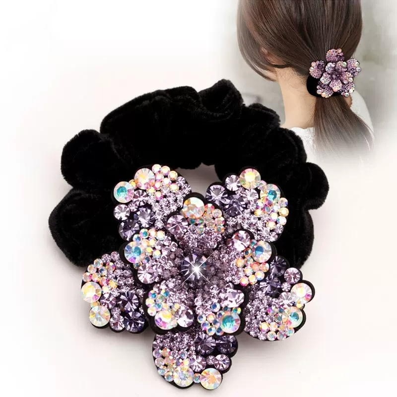 Silicone Band Women - Vrouwen Strass Scrunchies Fluwelen Elastische Haarbanden