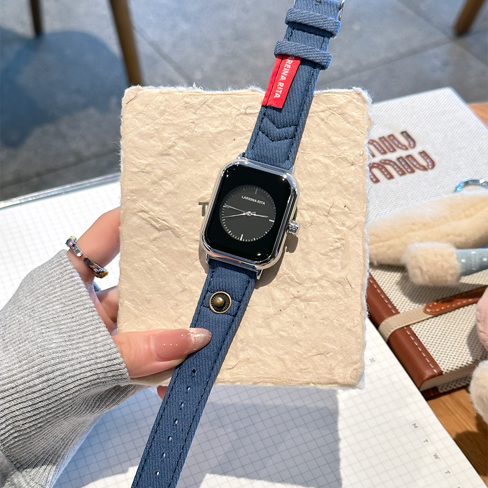 Canvas Strap Watch - Nieuw stijlvol vierkant horloge met denim