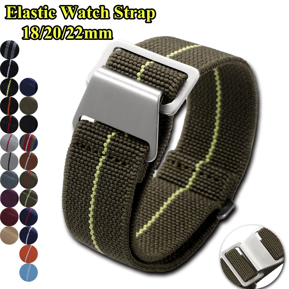 Parachute Strap Elastic - Elastische horlogeband 18mm 20mm 22mm voor