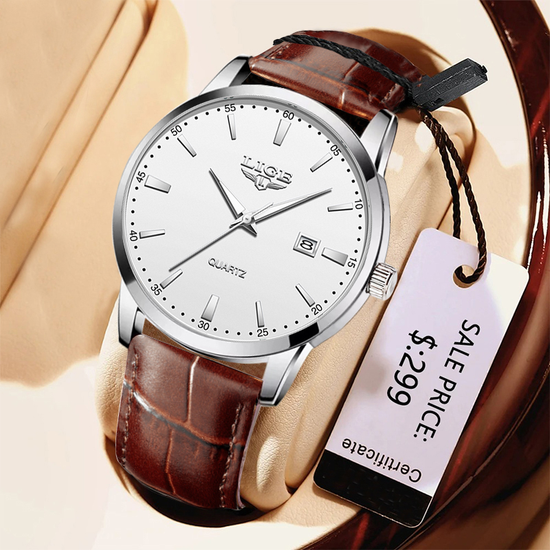 Leather Watch Band Men - LUIK Man Horloge Mode Lederen Band
