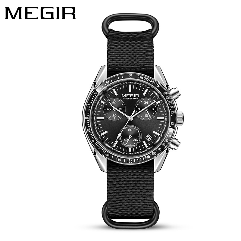 Canvas Strap Watch - MEGIR 2247 Heren Luxe Quartz Horloge