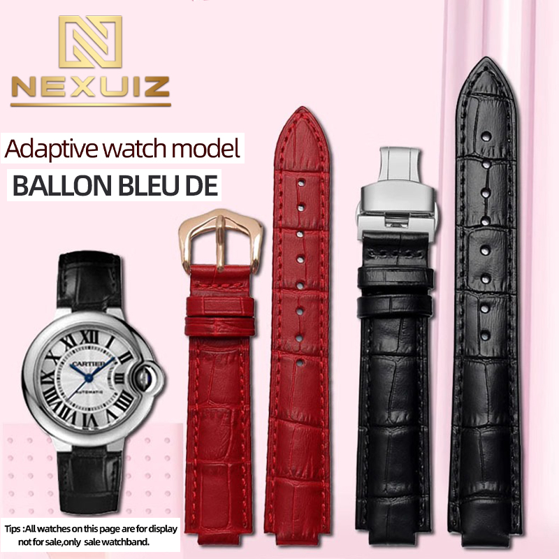 Cartier Watch Ballon Bleu - Lederen Horlogeband Voor BALLON BLEU DE
