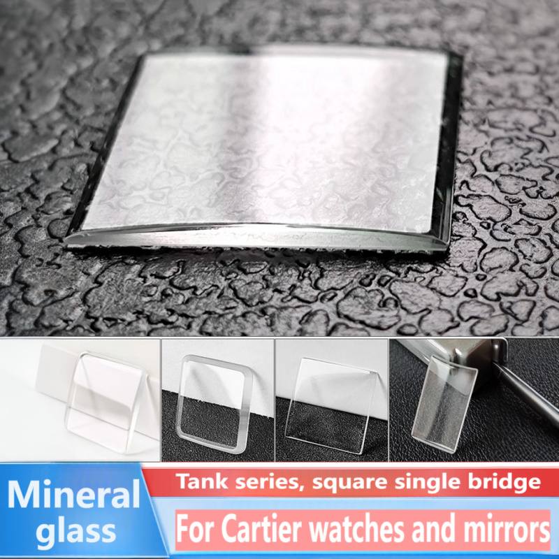 Cartier Watch Tank - Vierkant enkel brugkristal voor Cartier Tank