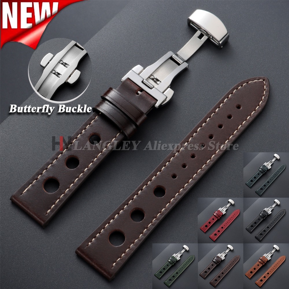 Suede Strap Watch - Olie gewaxte lederen horlogeband 20mm 22mm