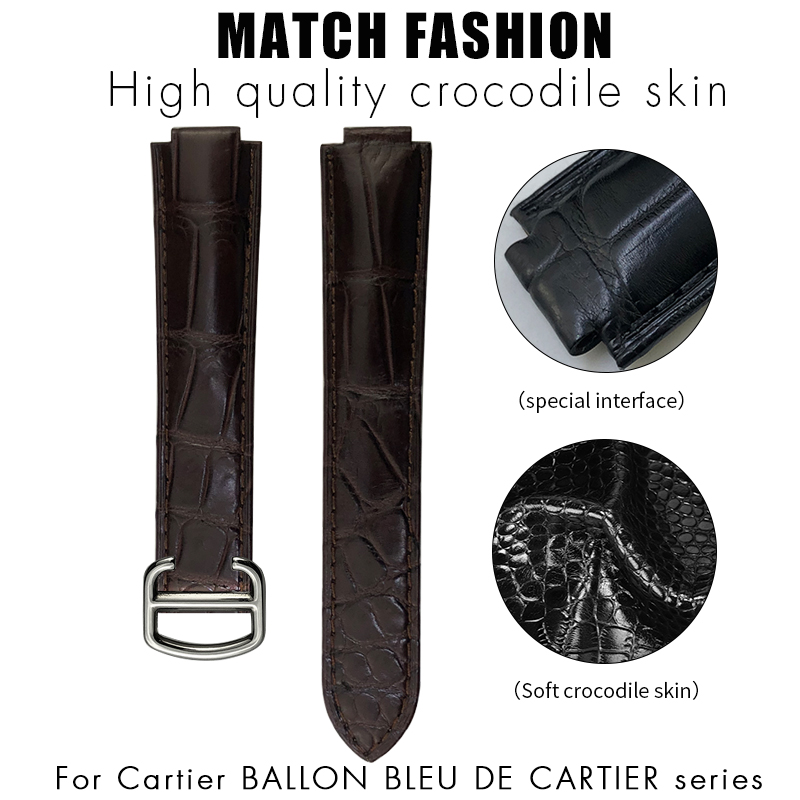 Cartier Watch Ballon Bleu - Krokodillenleer Horlogeband Voor Ballon Bleu De