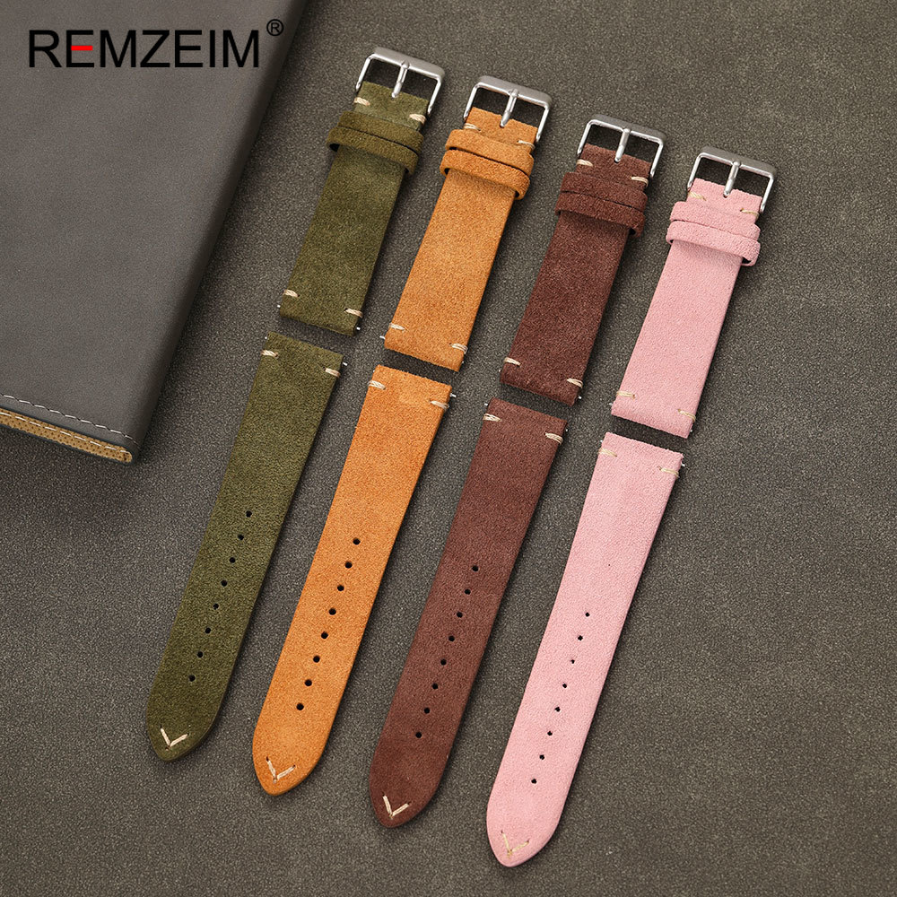 Suede Strap Watch - Unisex suède lederen horlogeband 18mm 20mm