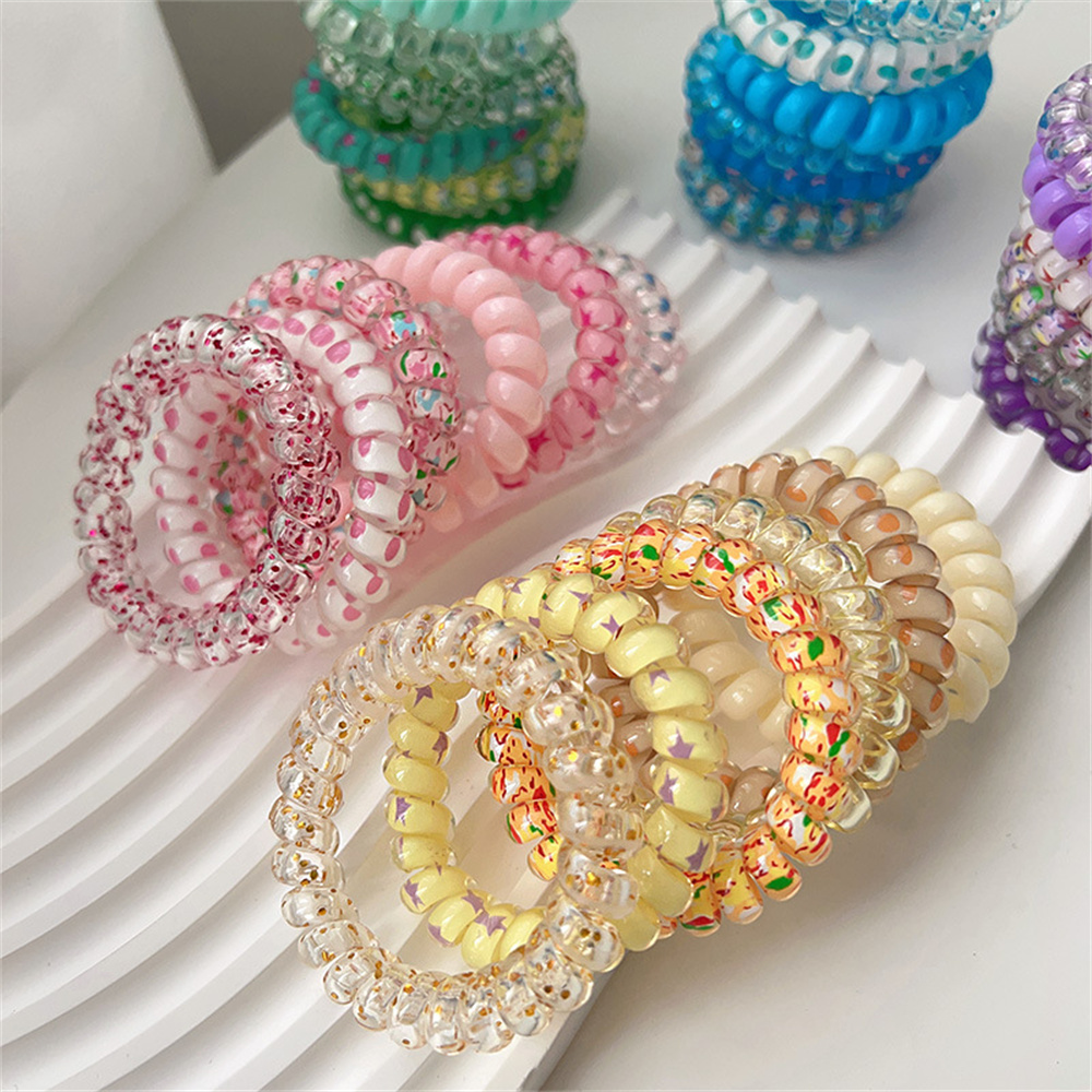 Silicone Band Women - 6 stks Zoete Leuke Kleurrijke Spiraal