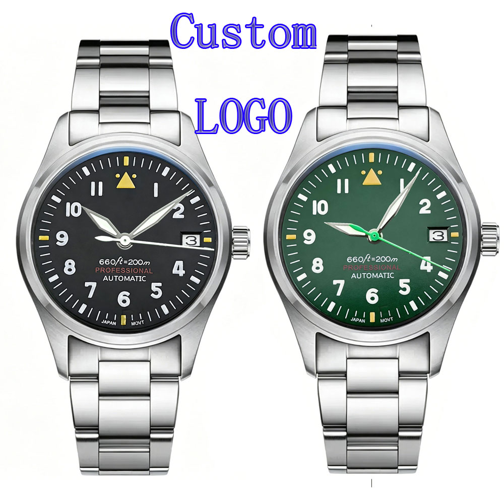 Stainless Bracelet Diver - Aangepaste LOGO 36mm 39mm Pilot Watch