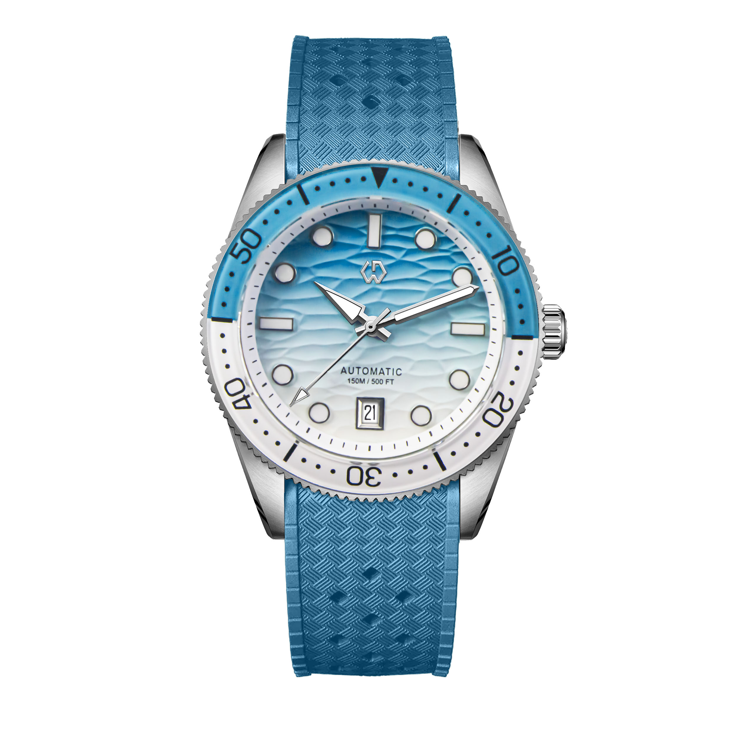 Rubber Strap Diver - 40 mm duikhorloge textuur herenhorloges automatisch