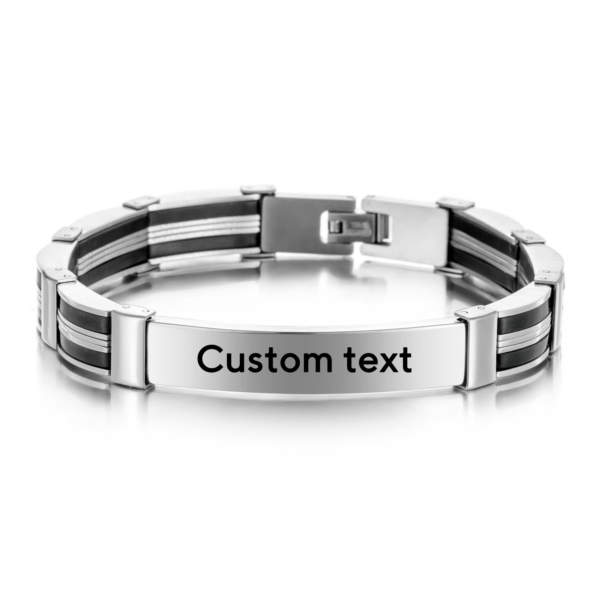 Silicone Band Women - Punk Custom TEKST Naam Mannen Roestvrij