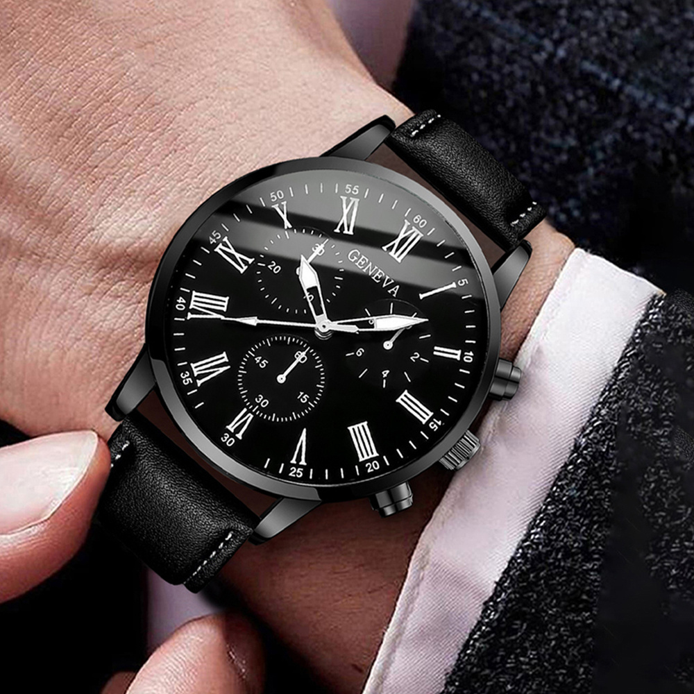 Leather Watch Band Men - Mannen Zakelijke Horloges Mode Roma Wijzerplaat