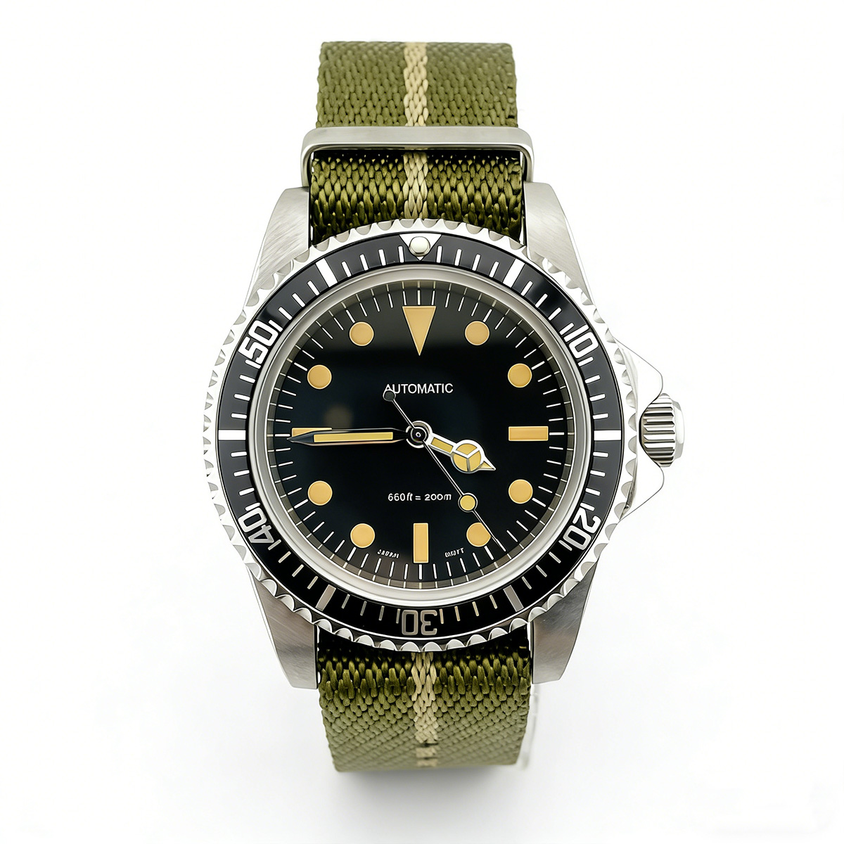 Tropic Strap Vintage - 39,5 mm duiker retro horloge saffierglas