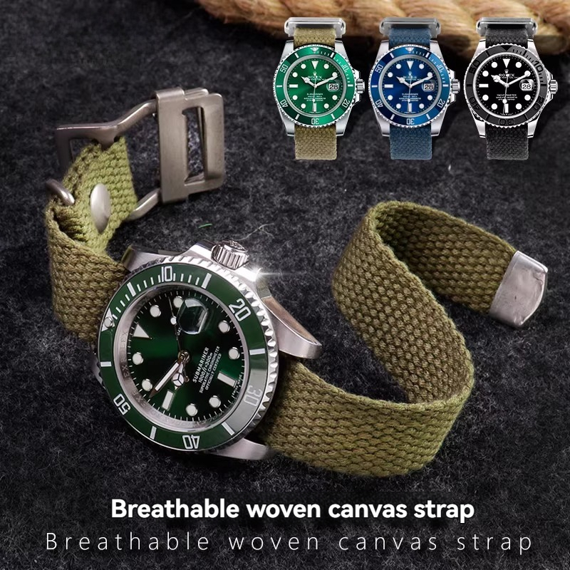 Tropic Strap Vintage - voor Rolex Submariner groen/zwart, Tudor Black