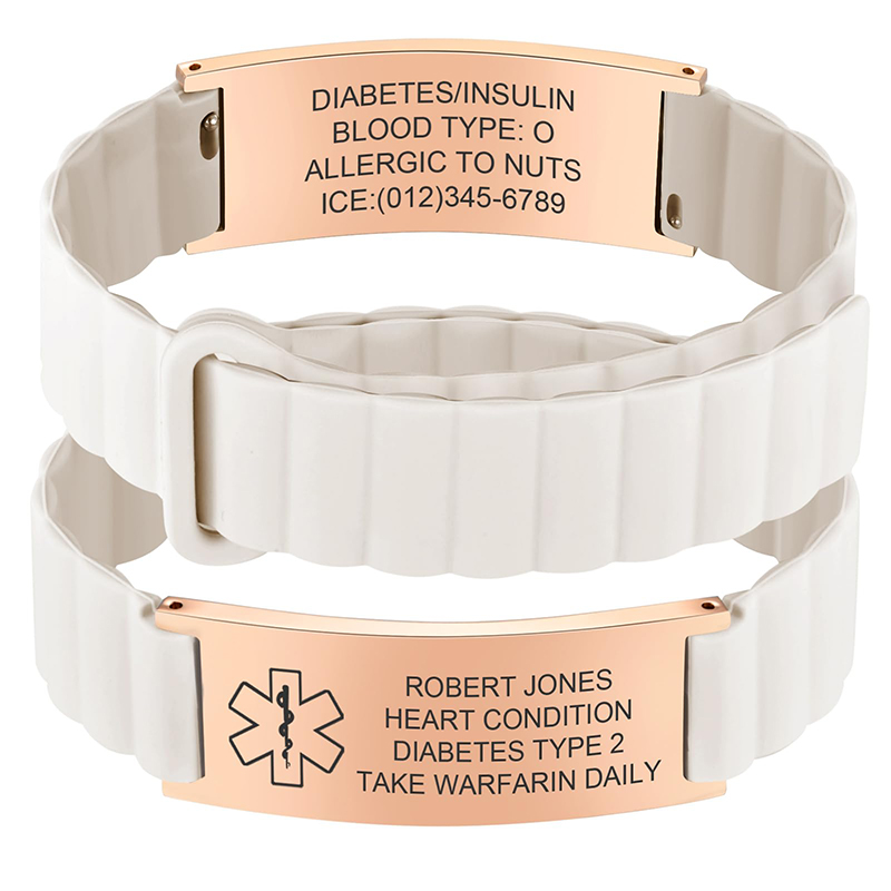 Op maat gemaakte medische ID-a - Silicone Band Women recensie en prijs