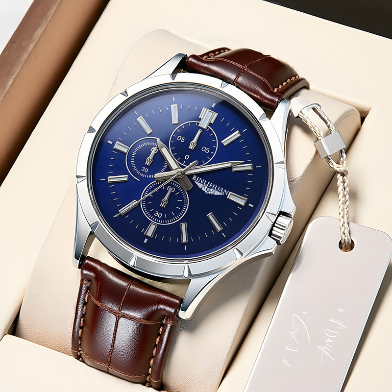Heren chronograaf quartzhorlog - Leather Watch Band Men recensie en prijs