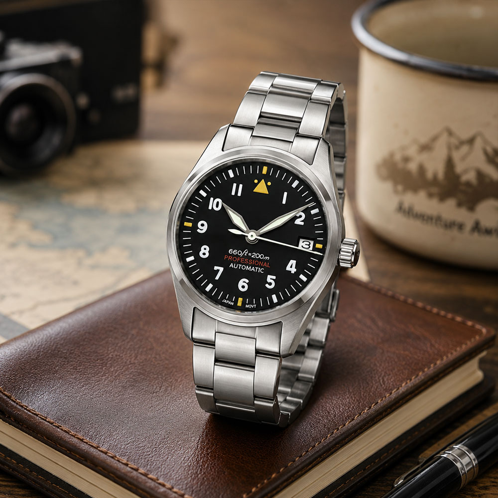 Aangepaste LOGO 36mm 39mm Pilo - Stainless Bracelet Diver recensie en prijs