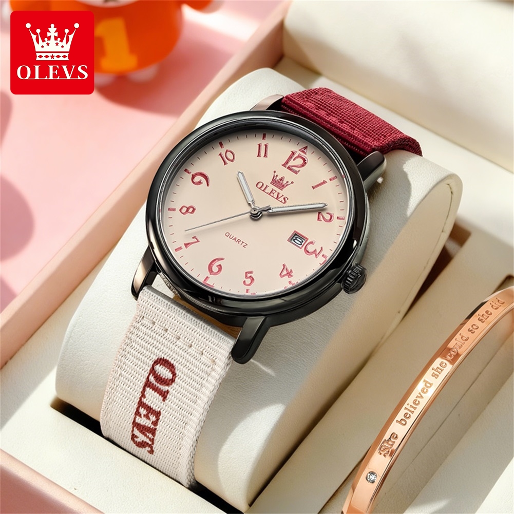 OLEVS Gloednieuw mode quartz h - Canvas Strap Watch recensie en prijs
