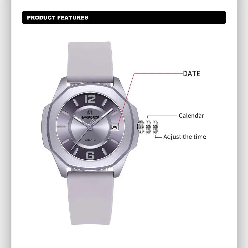 NAVIFORCE 7107 Horloge voor Vr - Silicone Band Women recensie en prijs