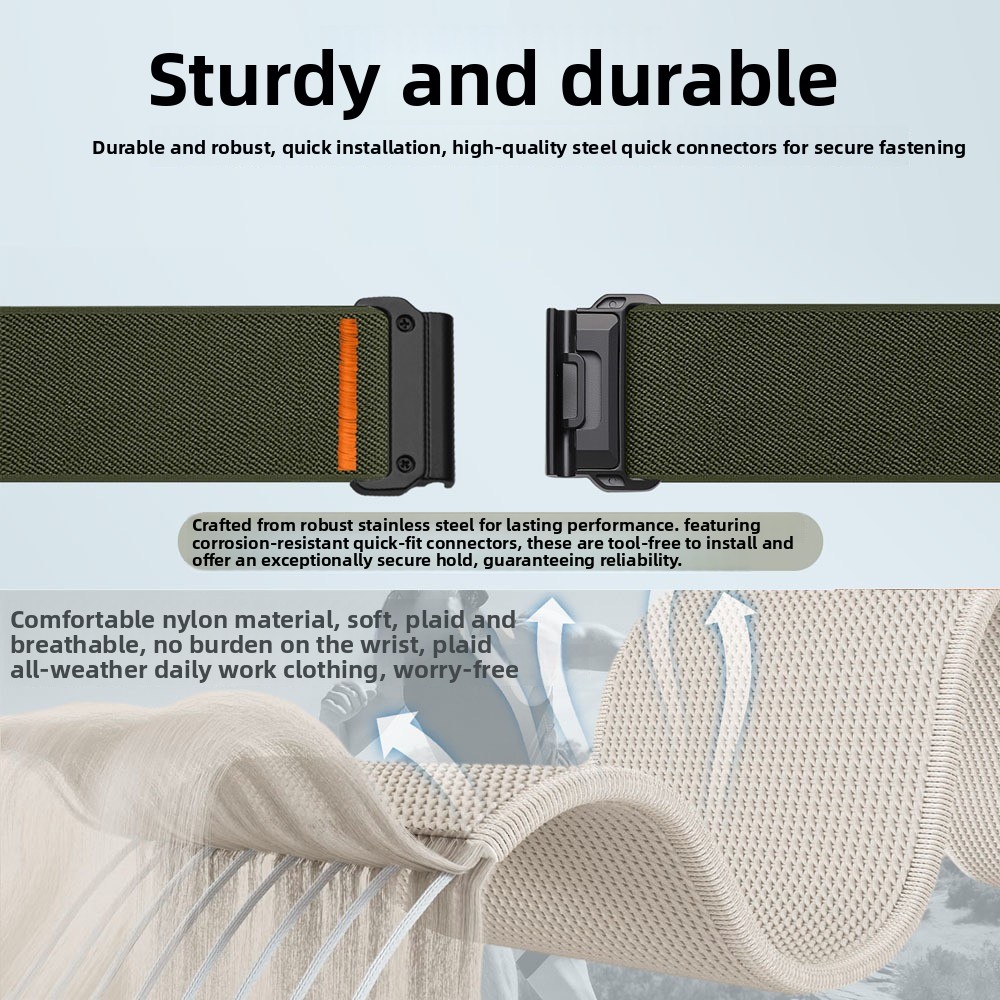 26 22mm Nylon Elastische Band  - Parachute Strap Elastic recensie en prijs