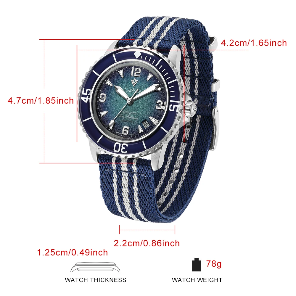 CADISEN Deep Explorer MIYOTA 8 - Canvas Strap Watch recensie en prijs