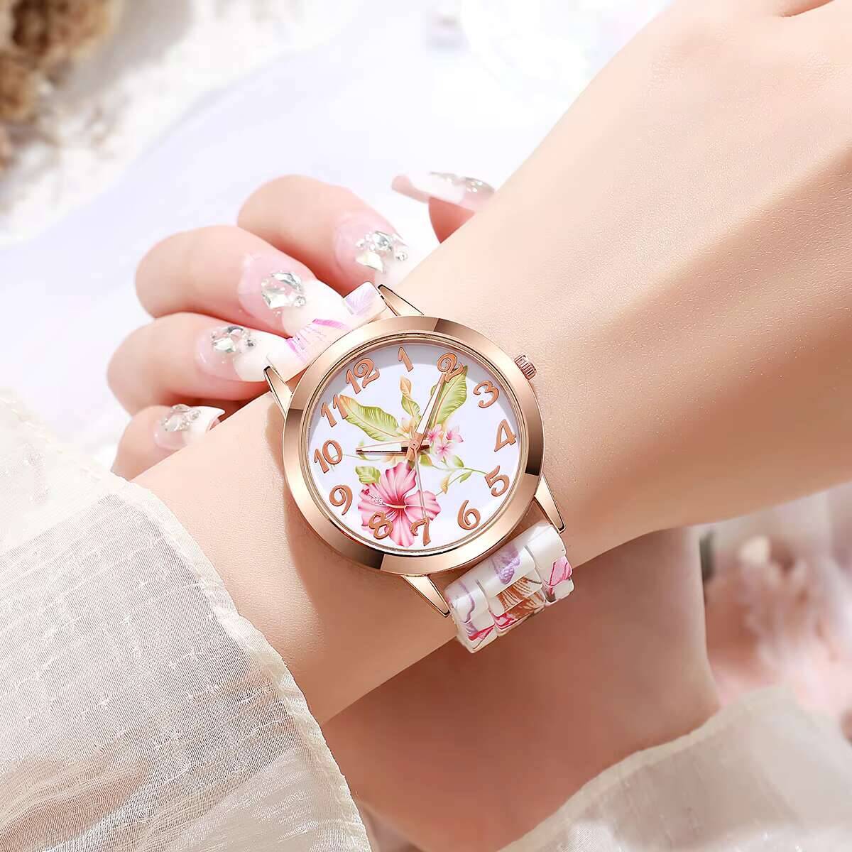 2 STKS Mode Bloem Gedrukt Vrou - Silicone Band Women recensie en prijs